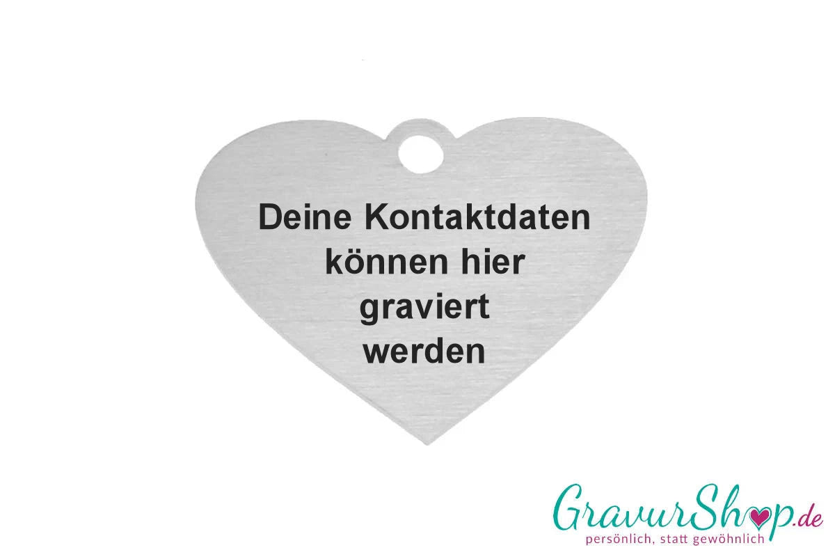 Hundemarke mit Gravur Edelstahl Herz Nr. 04 L - Muster Rückseite