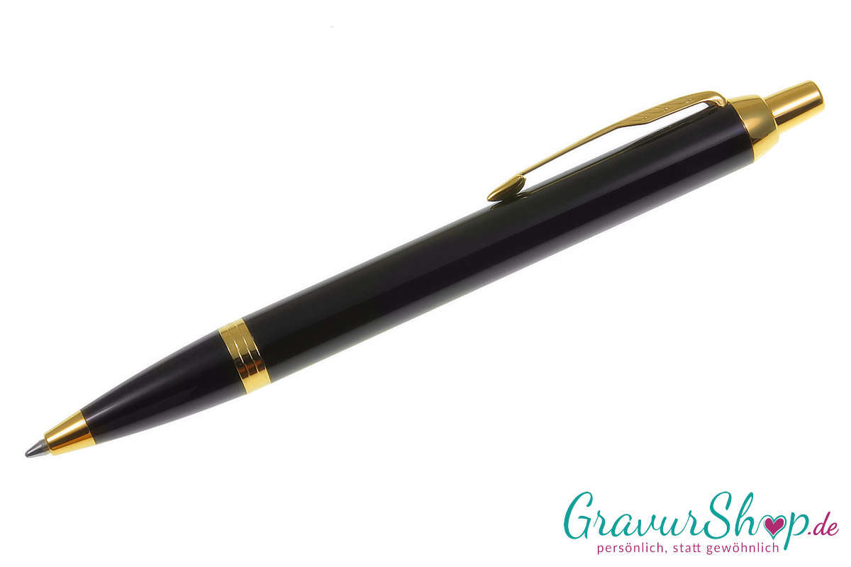 Parker IM Schreibset Kuli Schwarz Gold mit Gravur