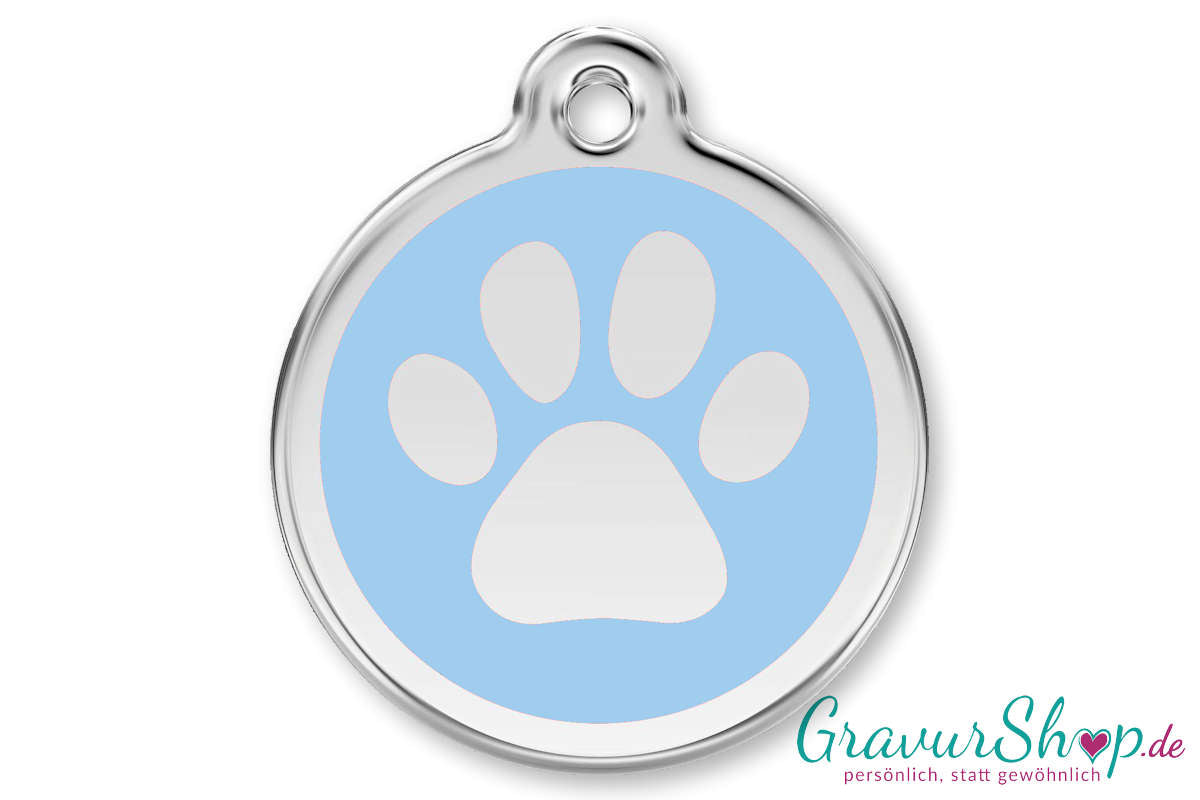 Hundemarke 13 L mit Gravur Hellblau