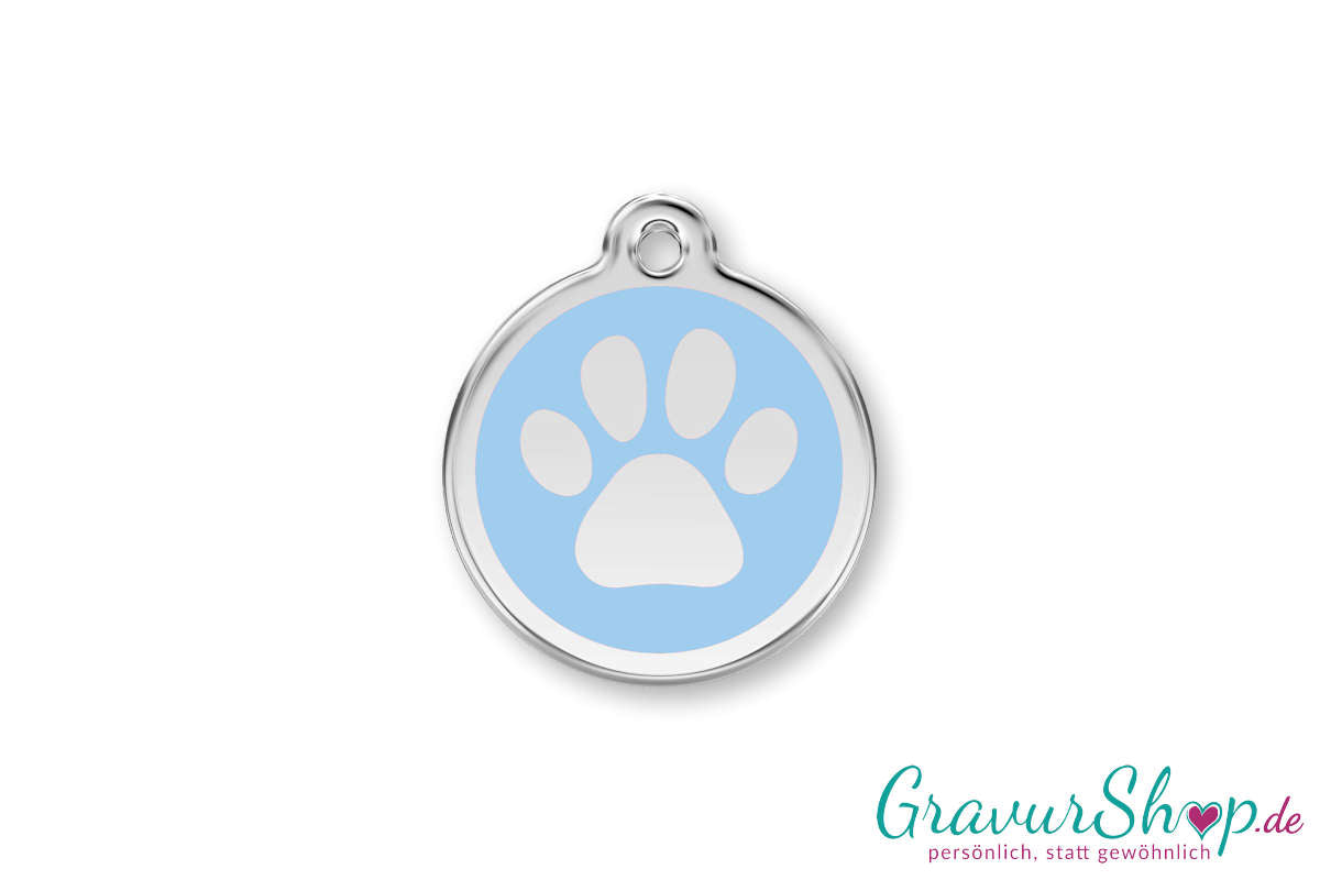 Hundemarke 13 S mit Gravur Hellblau