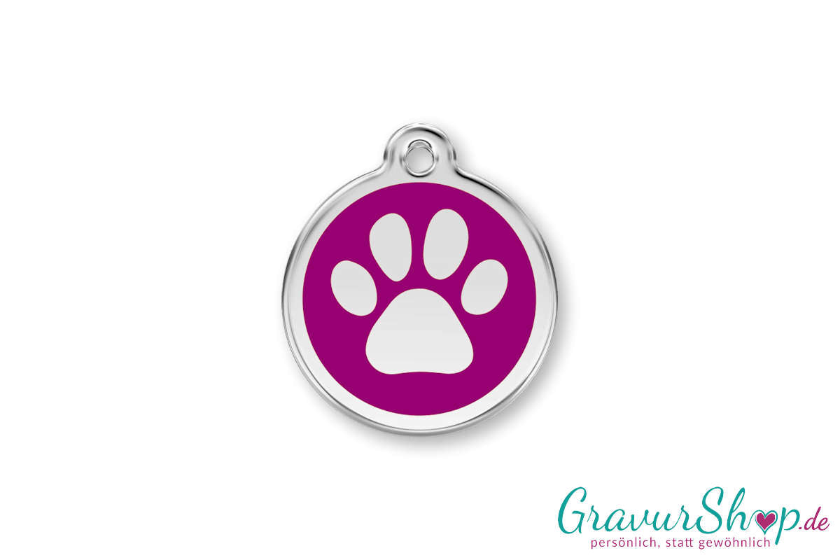 Hundemarke 13 S mit Gravur Magenta