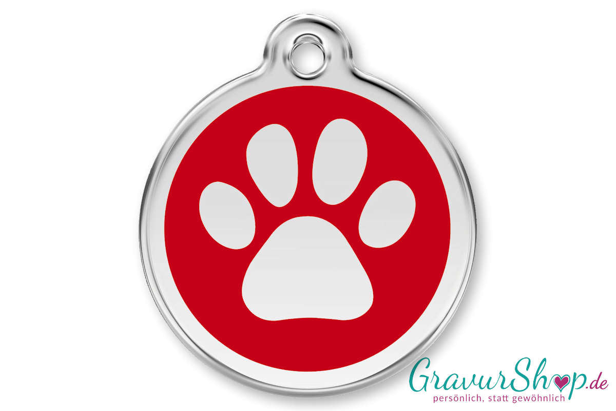 Hundemarke 13 L mit Gravur Rot