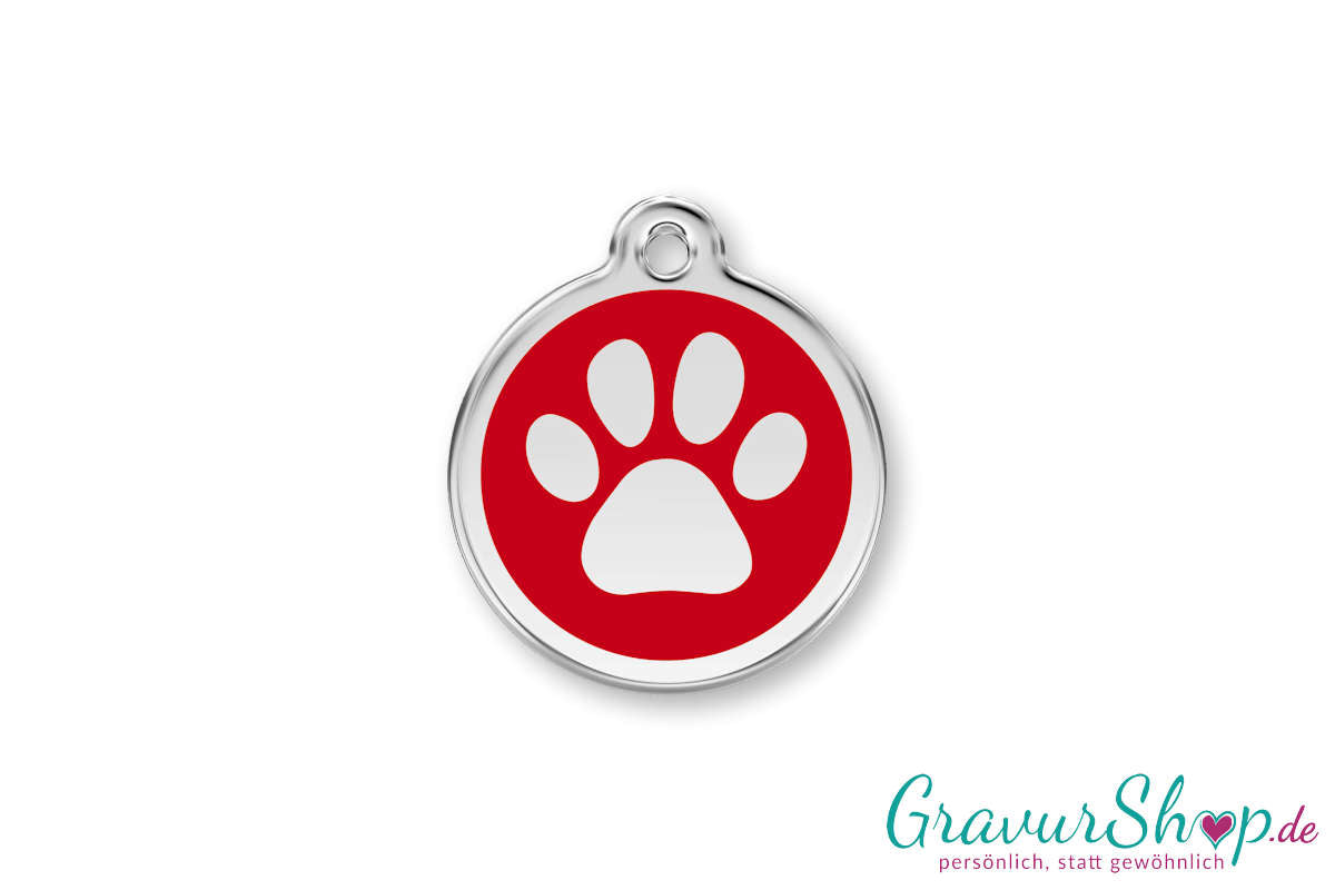Hundemarke 13 S mit Gravur Rot