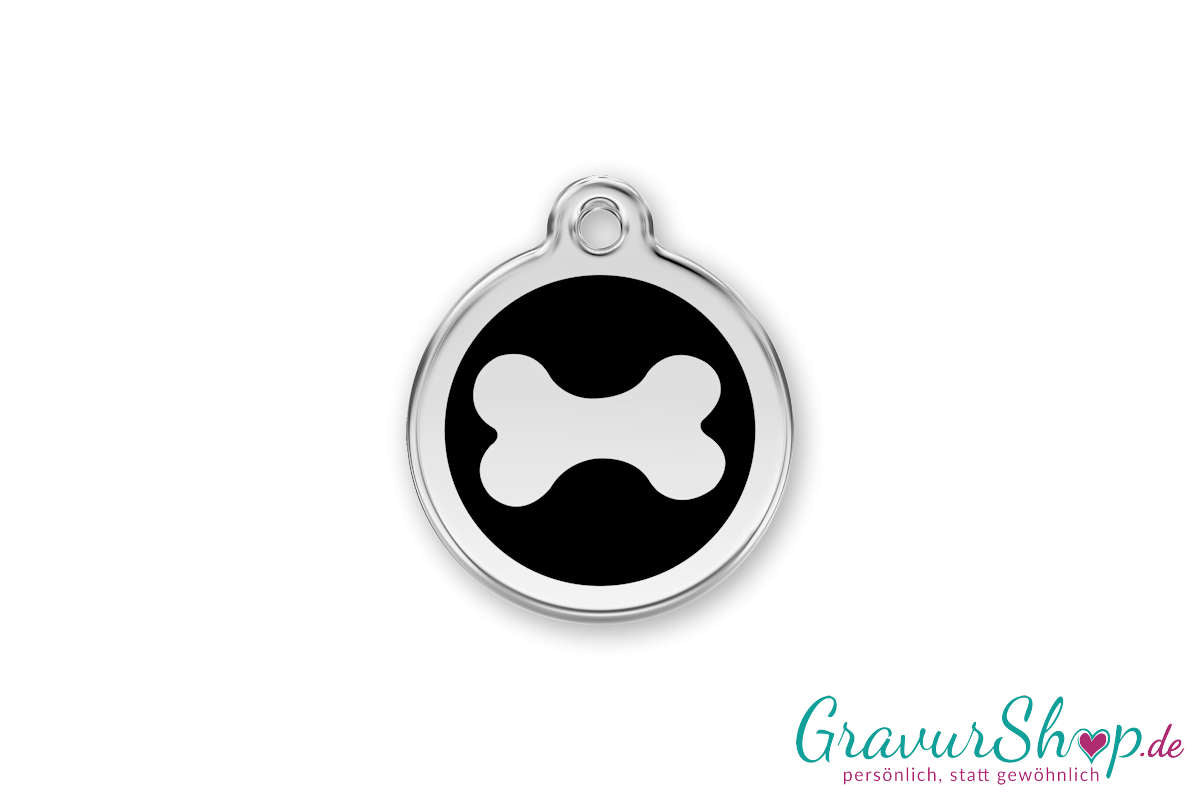 Hundemarke 14 S mit Gravur Schwarz
