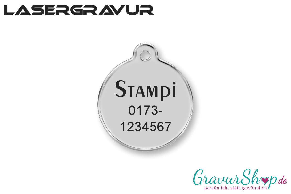 Hundemarke 15 L mit Gravur Muster