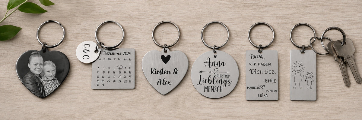 Edelstahl Schlüsselanhänger mit Personalisierter Gravur - Gravurshop