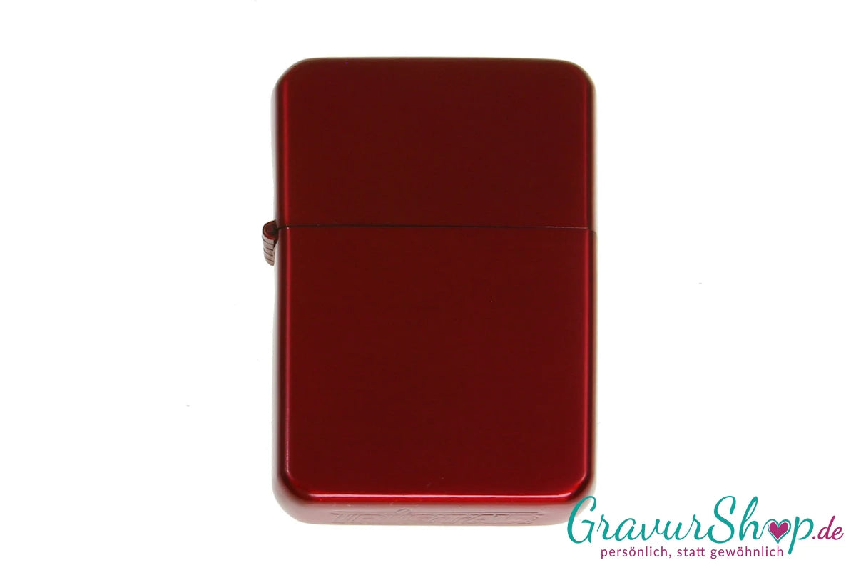Benzin Feuerzeug red brushed mit Gravur