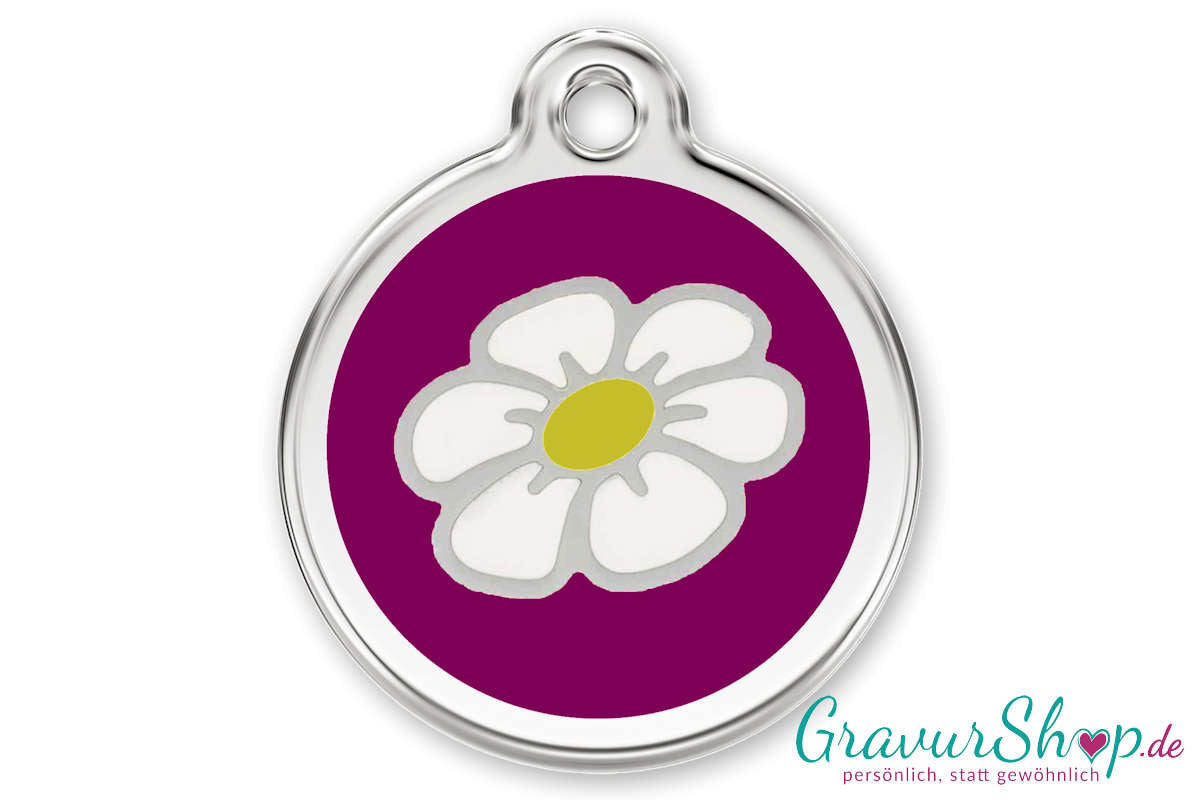 Hundemarken 19 L mit Gravur Magenta