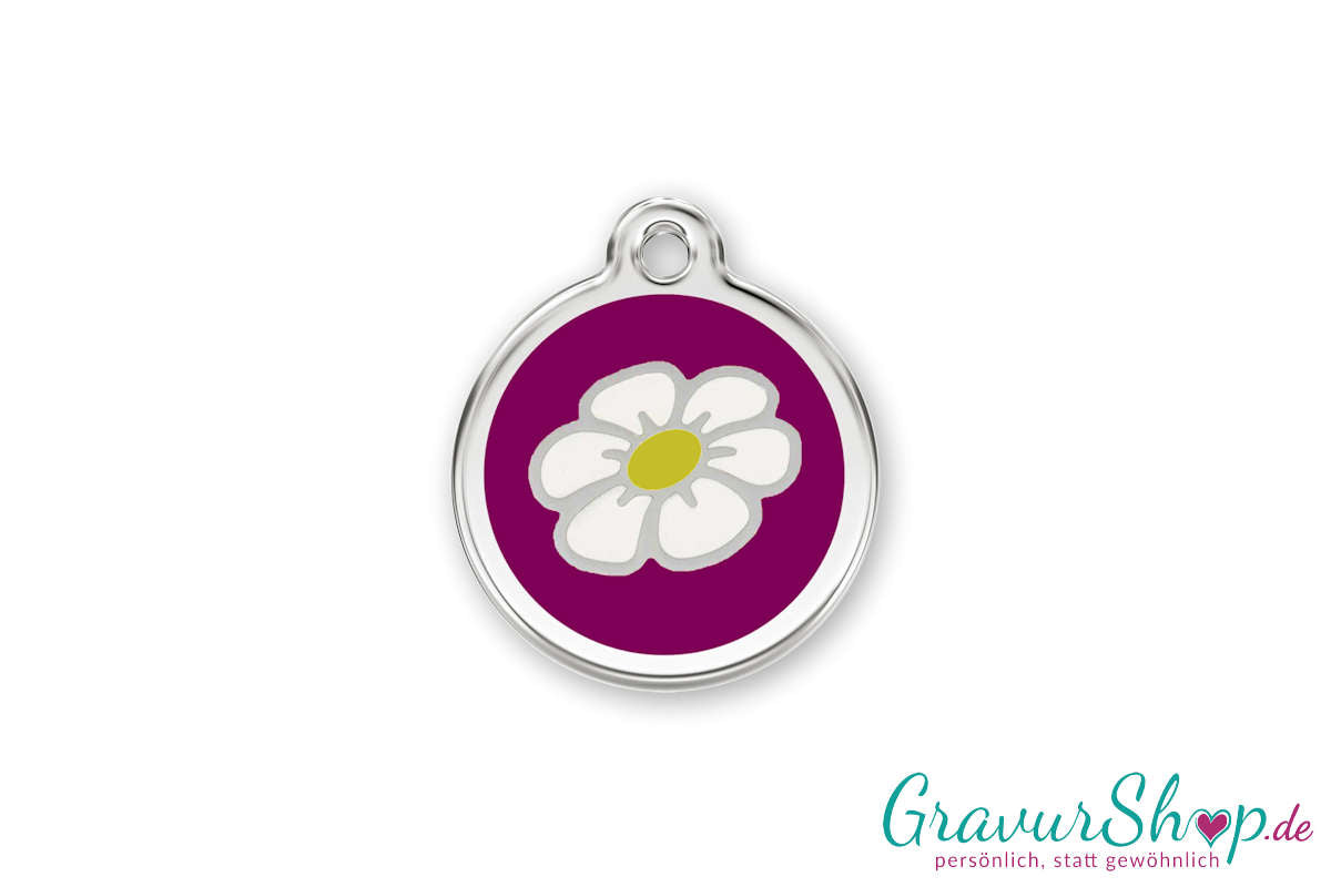 Hundemarke 19 S mit Gravur Magenta