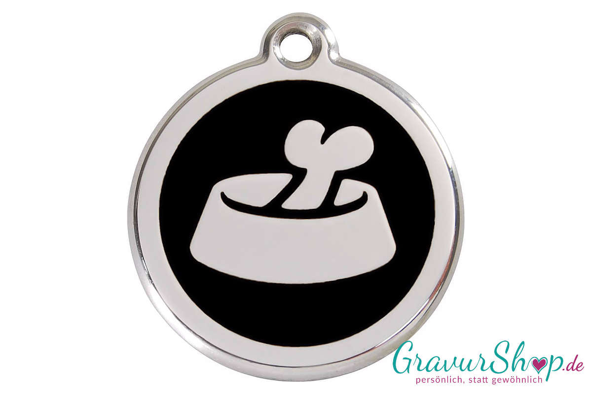Hundemarke 15 L mit Gravur Schwarz