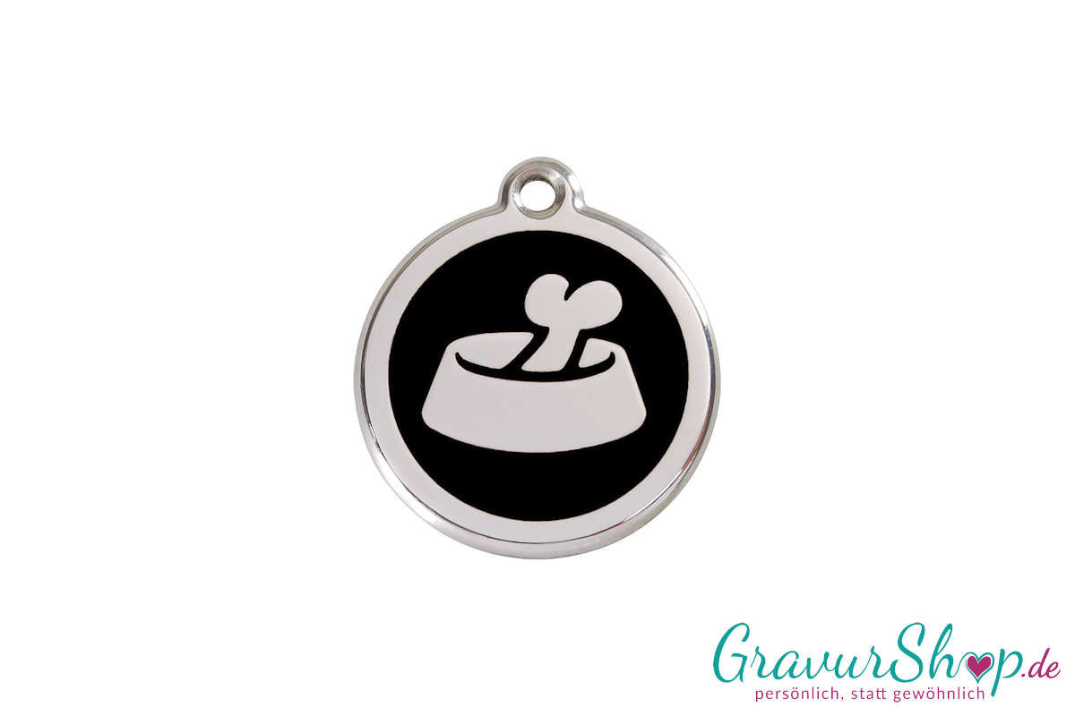 Hundemarke 15 S mit Gravur Schwarz