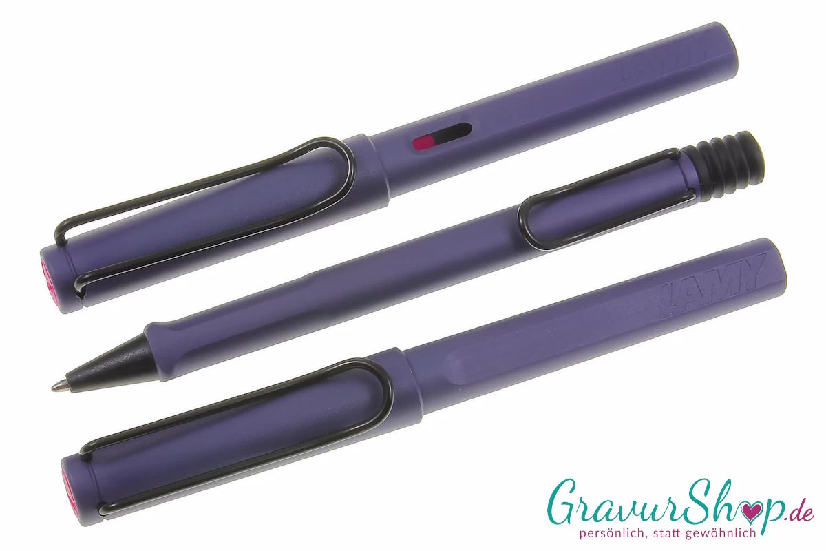 LAMY safari Füller-Kuli-Tintenroller pink cliff mit Gravur