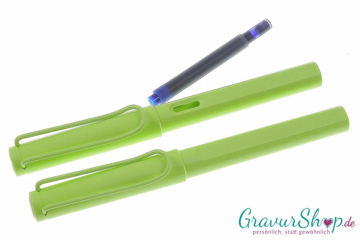 LAMY Safari Schreibset Füller-Rollerball springgreen mit Gravur