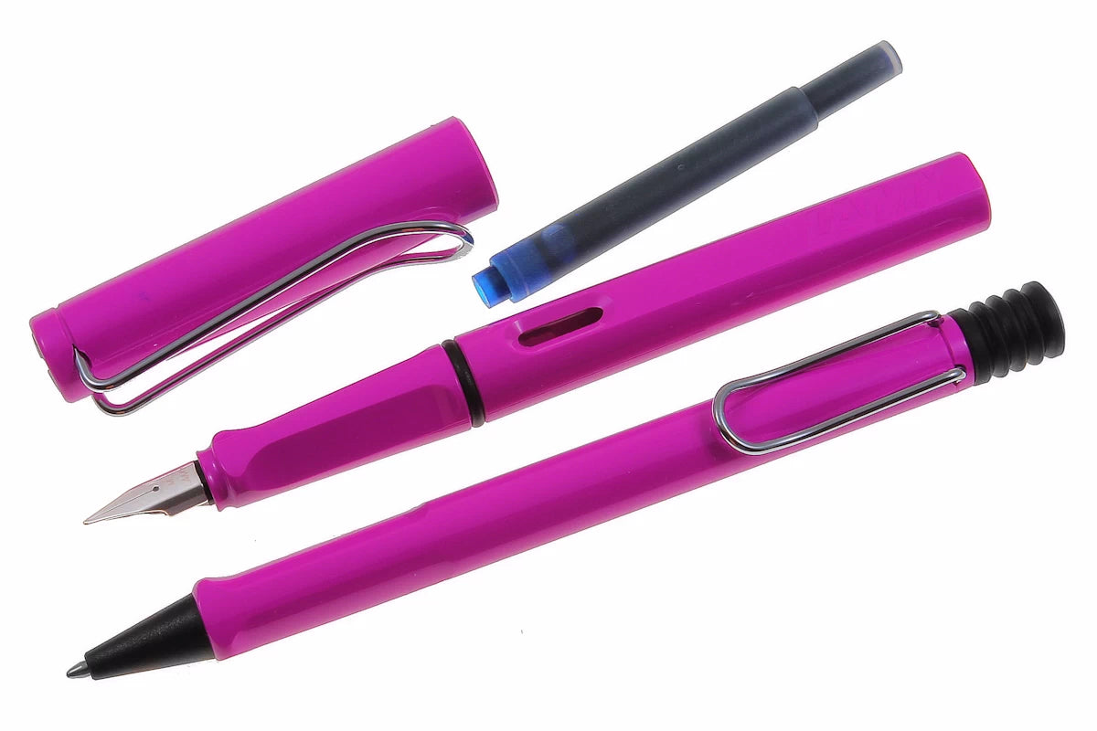 LAMY Safari Schreibset Kuli-Füller pink mit Gravur