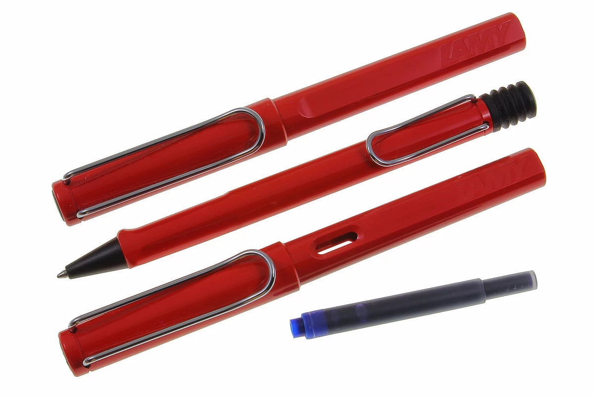 LAMY safari 3er Set Füllhalter-Kuli-Tintenroller red mit Gravur