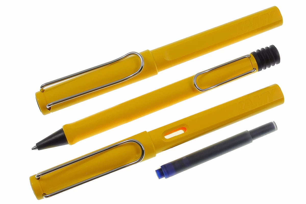LAMY safari 3er Set Füller-Kuli Rollerball yellow mit Gravur