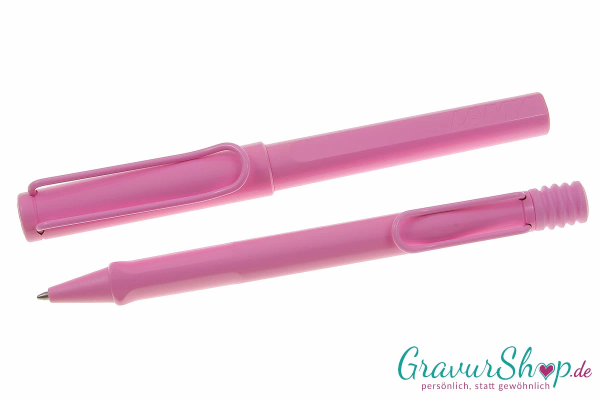 LAMY safari Schreibset Kuli-Rollerball lightrose mit Gravur