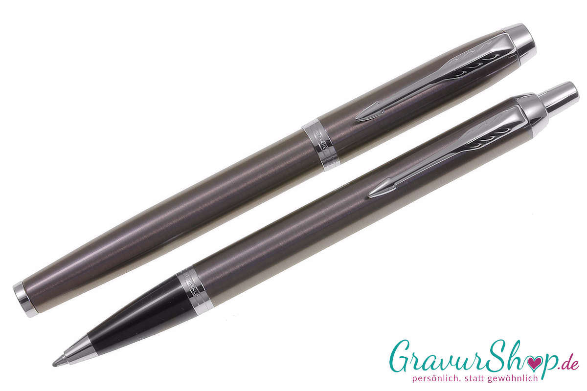 Parker IM Schreibset Kuli + Füller Dark Espresso mit Gravur