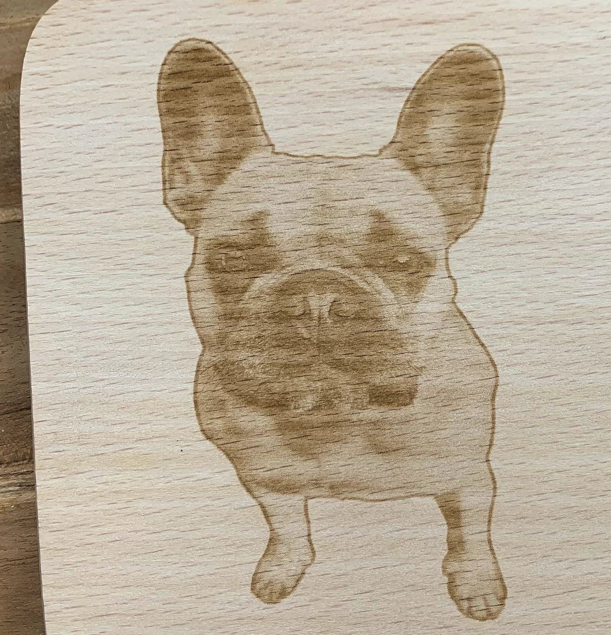 Personalized Engraved Cutting Board – Your Own Photo & Text | Beechwood with Metal Handle