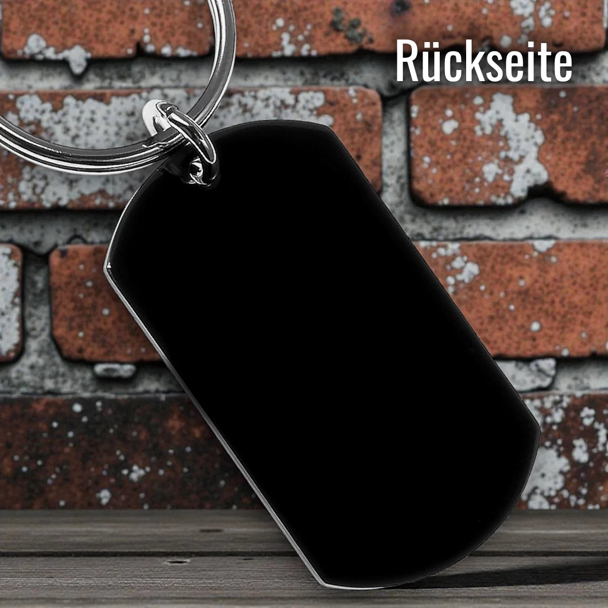 Personalisierter Schlüsselanhänger deinem Foto | Dein Bild graviert | DOGTAG schwarz