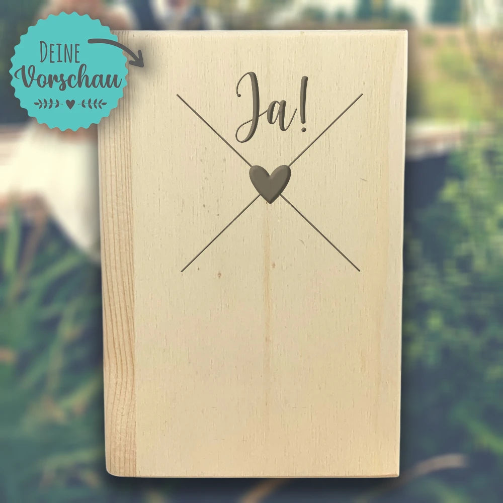 Personalized Piggy Bank "Yes! Heart with Initials" | Savings Book for Wedding | Wedding Gift