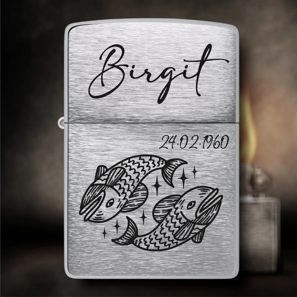 Personalisiertes Zippo mit Sternzeichen | Graviertes Feuerzeug Sternzeichen | Selbst gestalten