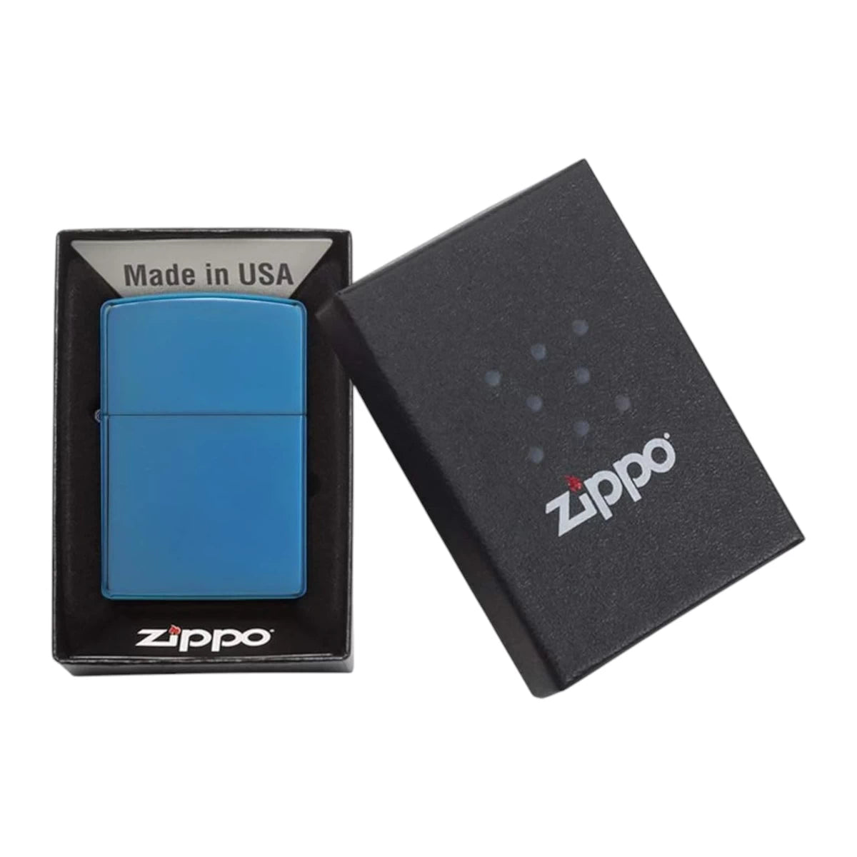 Original Zippo® High Polish Blue | Feuerzeug mit Gravur | Personalisiertes Sturmfeuerzeug