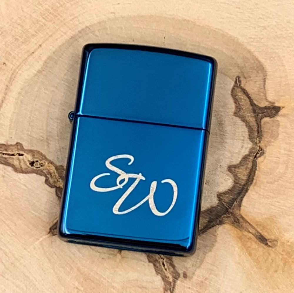 Original Zippo® High Polish Blue | Feuerzeug mit Gravur | Personalisiertes Sturmfeuerzeug
