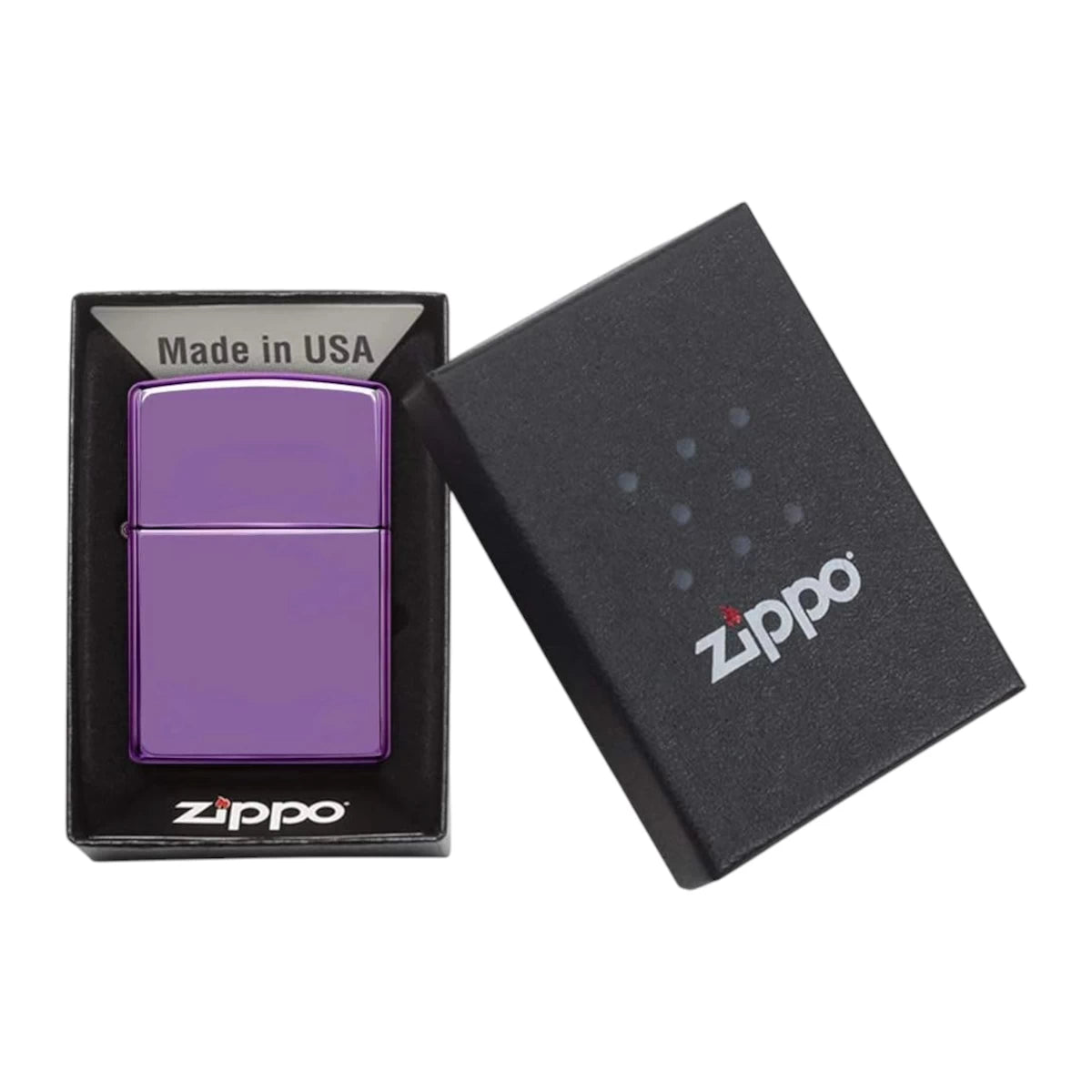 Original Zippo® High Polish Purple | Feuerzeug mit Gravur | Personalisiertes Sturmfeuerzeug