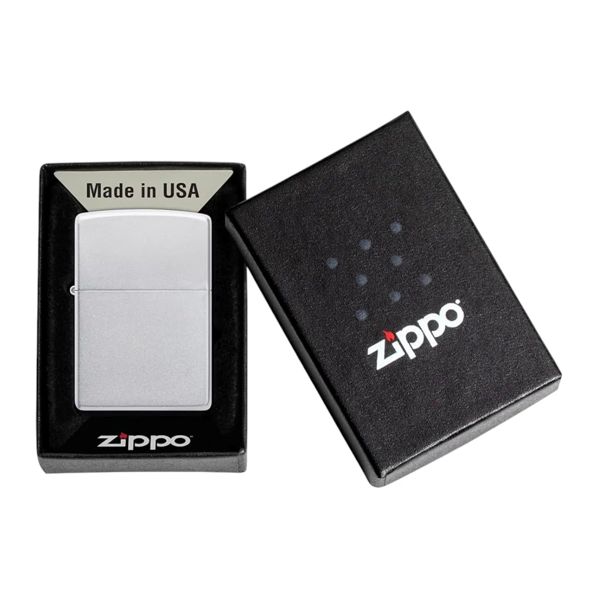 Original Zippo® Satin Chrome | Feuerzeug mit Gravur | Personalisiertes Sturmfeuerzeug