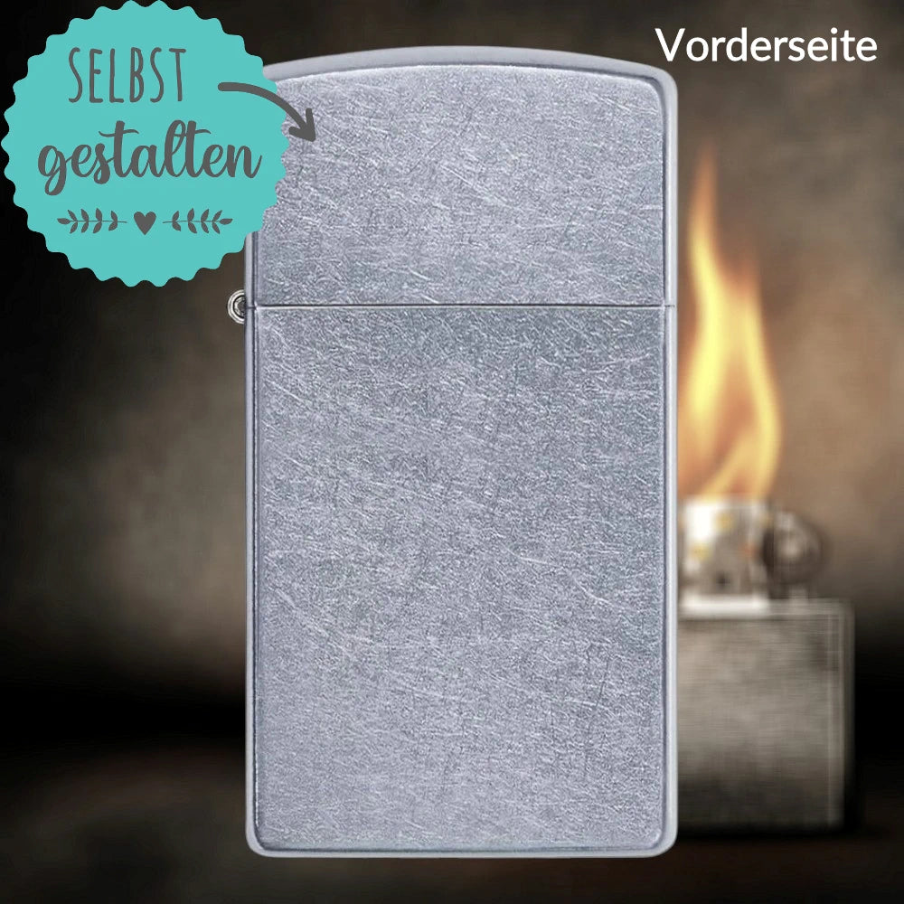 Zippo® Slim with Engraving | Street Chrome | Personalized Windproof Lighter