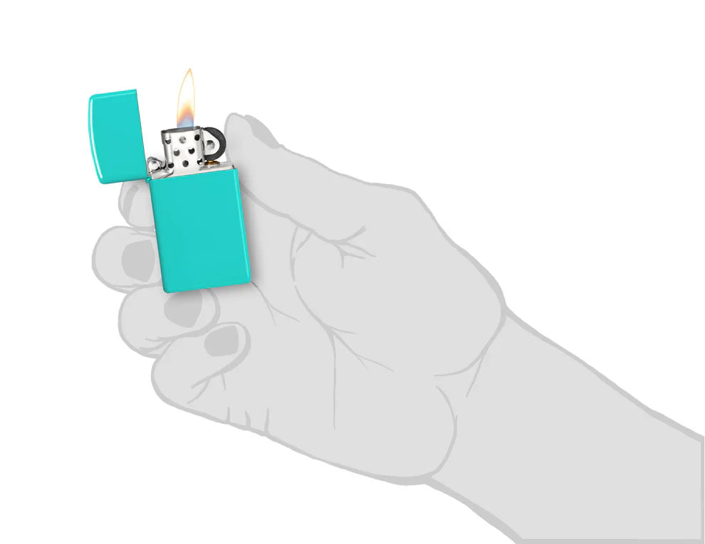 Zippo®Slim mit Gravur | Turquoise | Personalisiertes Sturmfeuerzeug