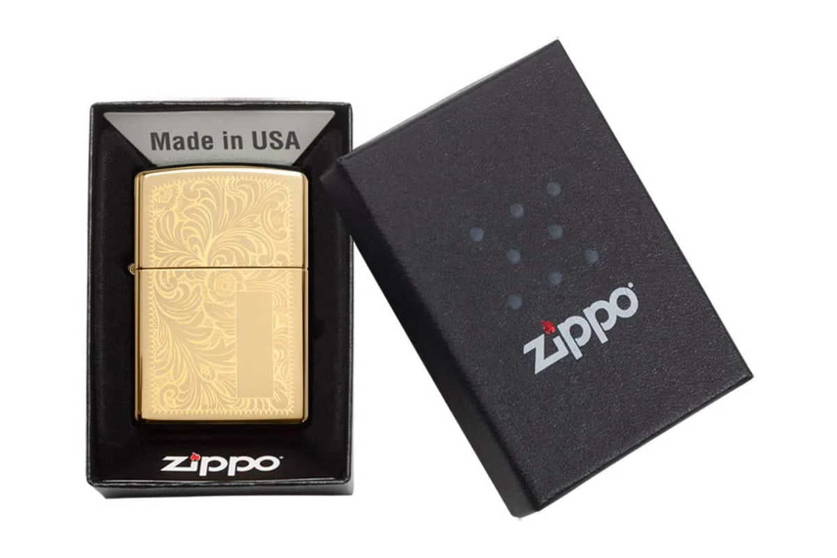 Zippo Venetian High Polish Brass mit Gravur Bild 4