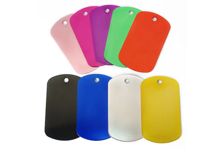 Aluminium DogTags in tollen Farben mit Gravur 