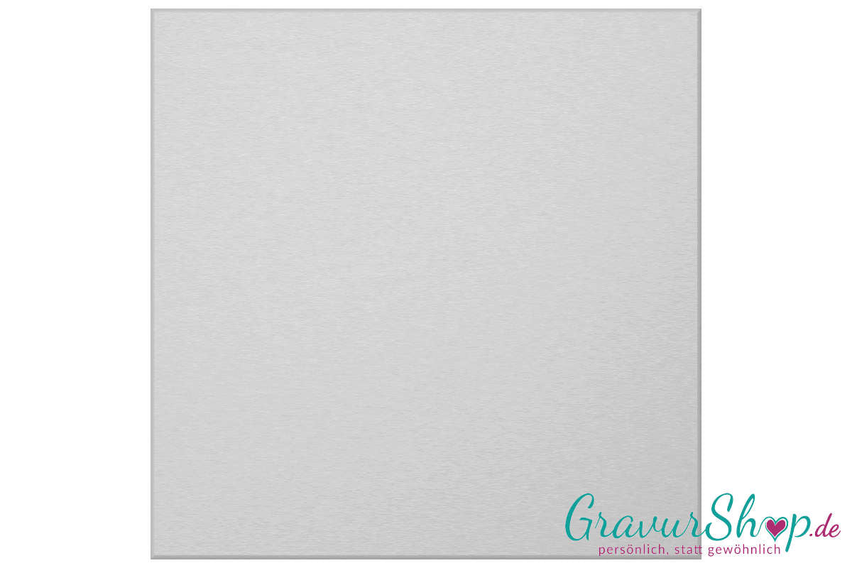 Aluminiumschild 250 x 250 mm mit Gravur; selbstklebend