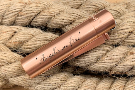 Clipper Feuerzeug Metall roségold matt mit Gravur Muster
