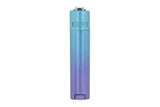 Clipper Metall Blue Gradient mit Gravur Vorderansicht