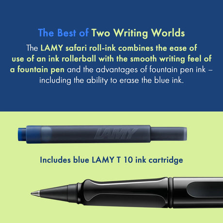 LAMY Safari roll-ink - Black | kostenlos personalisiert | Tintenpatronenroller