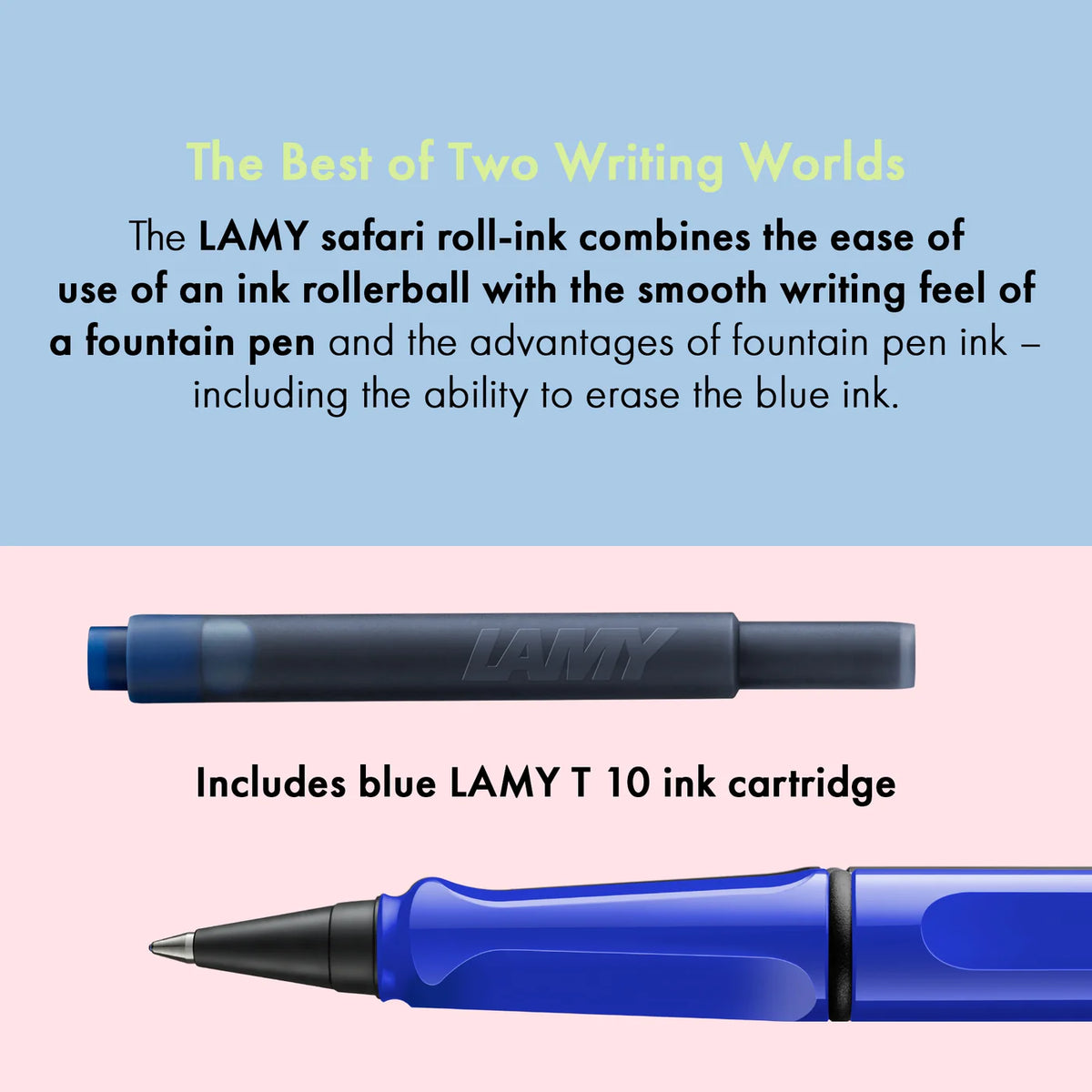 LAMY Safari roll-ink - Blue | kostenlos personalisiert | Tintenpatronenroller
