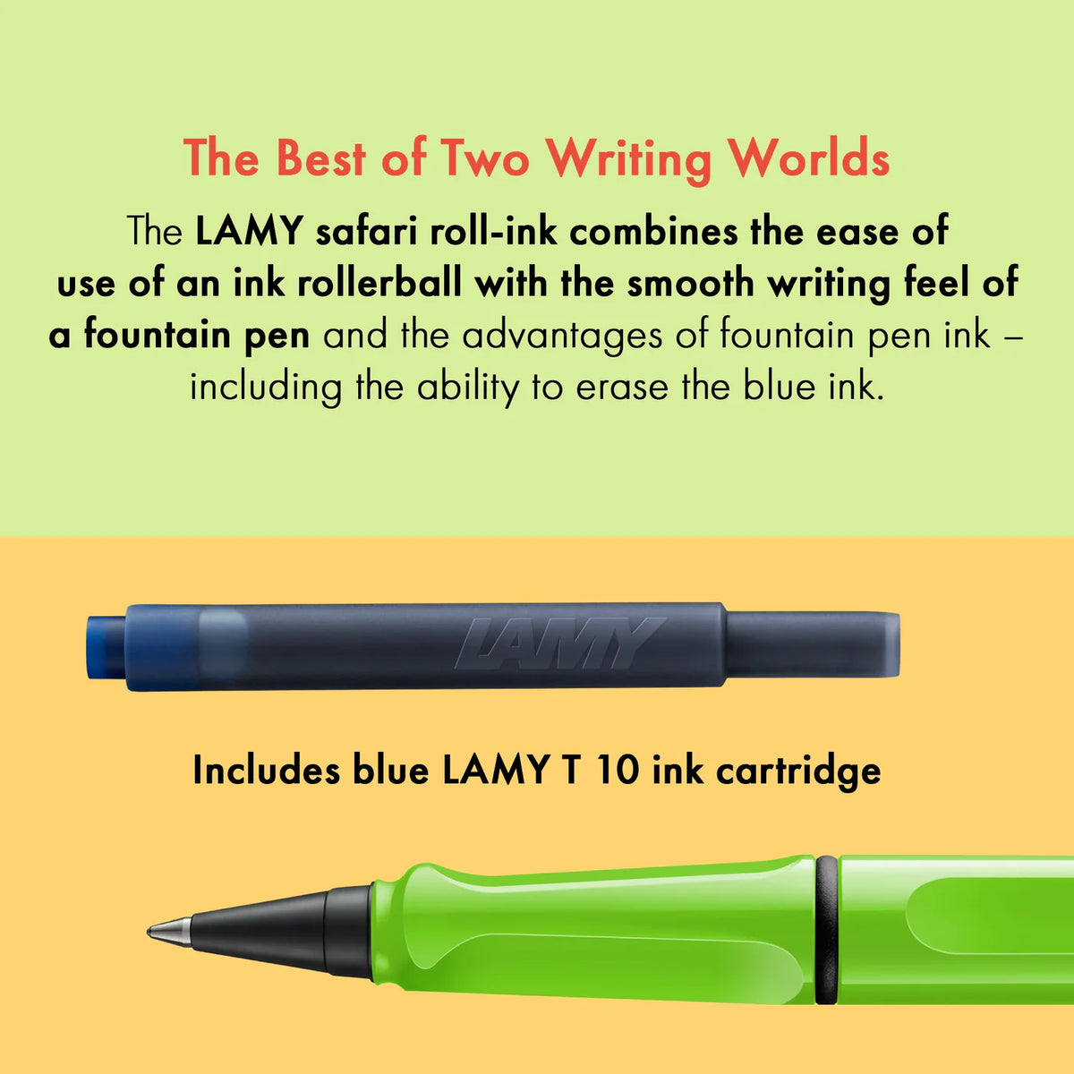 LAMY Safari roll-ink - Green | Personalisiert mit Gravur | Tintenpatronenroller