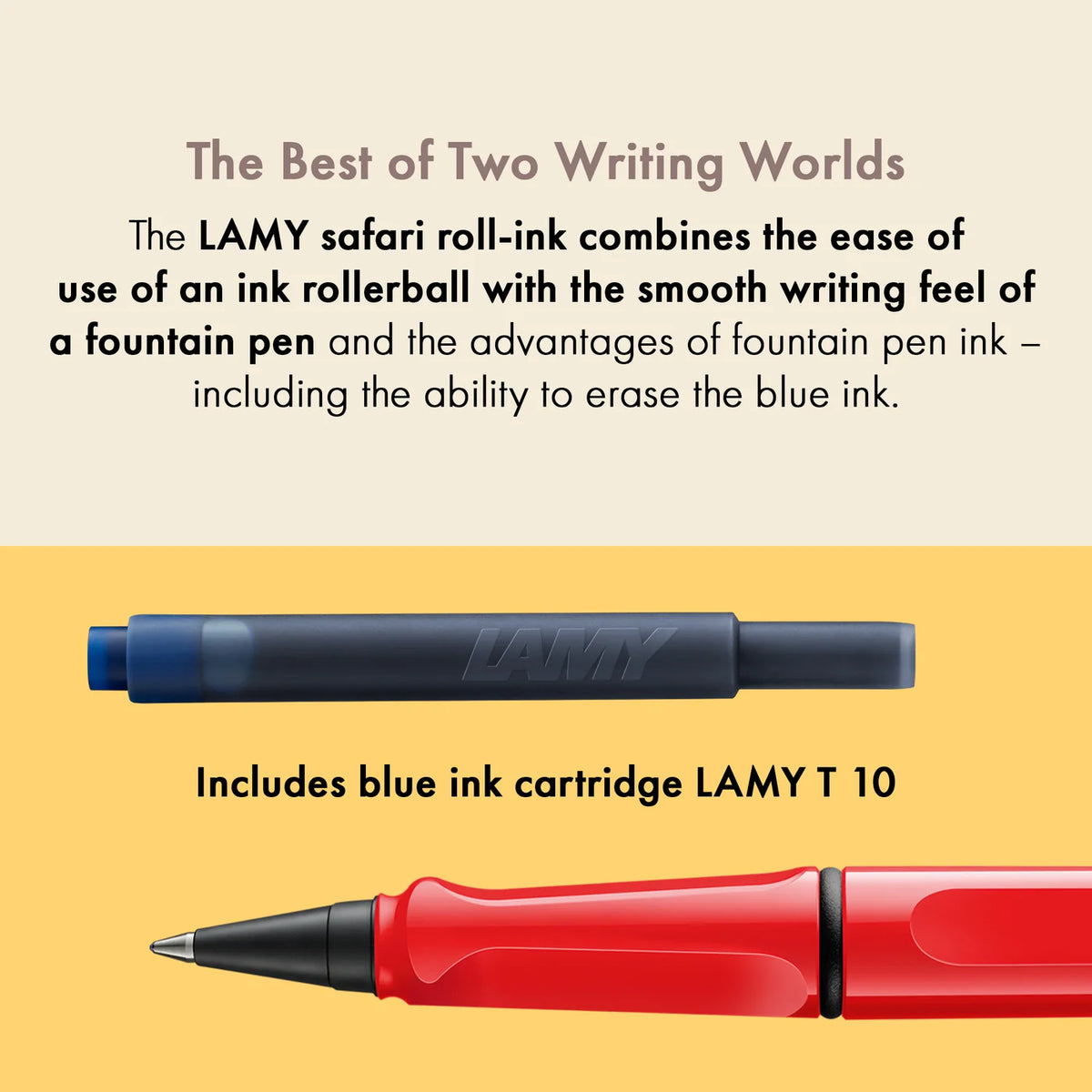 LAMY Safari roll-ink - Red | kostenlos personalisiert | Tintenpatronenroller