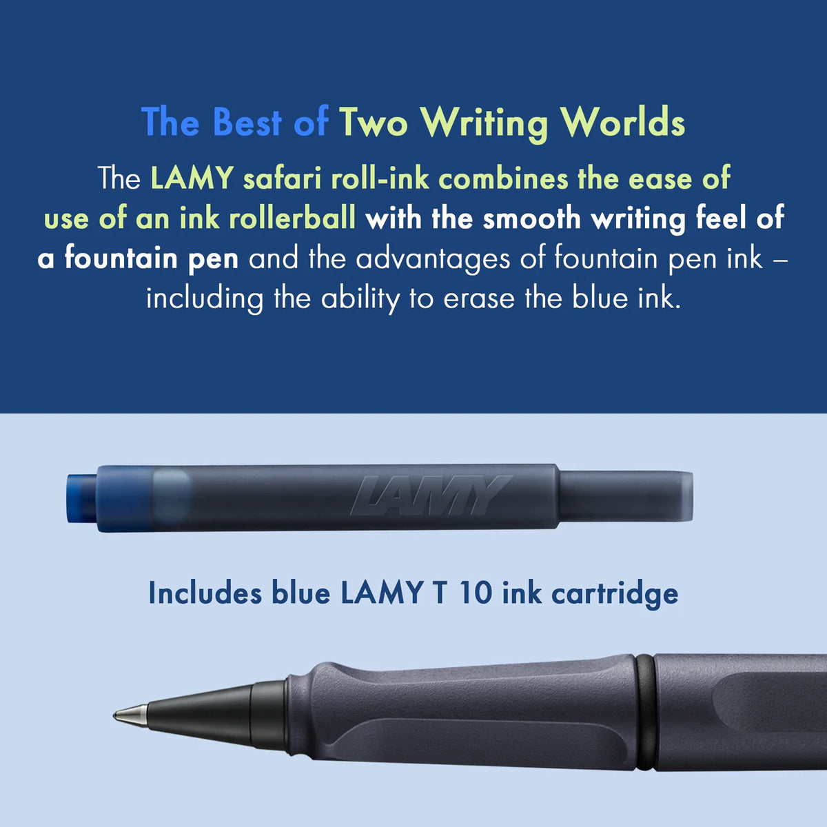 LAMY Safari roll-ink - Steel Black | kostenlos personalisiert | Tintenpatronenroller