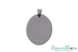 Edelstahlanhänger Oval 30 x 24 mm mit Gravur Rückseite