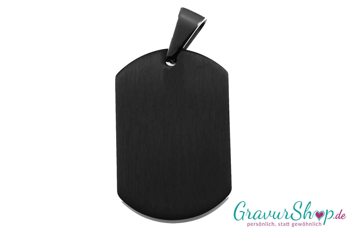 Edelstahl Anhänger Dogtag 31 x 20 mm mit Gravur