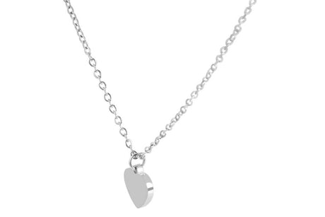 Edelstahl Kettenanhänger mit Gravur Herz Silber 02