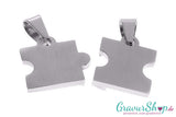 Edelstahl Partneranhänger Puzzle mit Herz inkl. Gravur