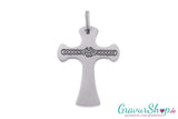 Kreuz Edelstahlanhänger Tribal mit Gravur