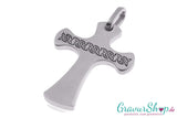 Kreuz Edelstahlanhänger Tribal mit Gravur