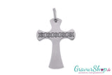 Kreuz Edelstahlanhänger Tribal mit Gravur