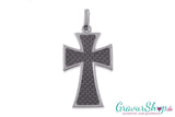 Kreuz Edelstahlanhänger Carbon 35 x 23 mm mit Gravur